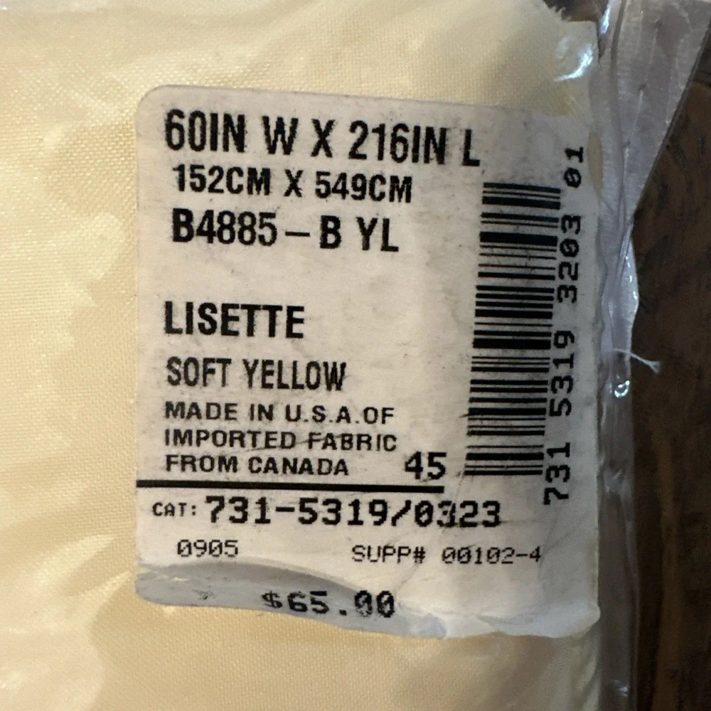 JCPenney Home Lisette‎ Soft Yellow One Scarf Valance 60x216 New in Package